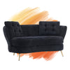 Chic Black Loveseat with Gold Legs