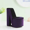 Chic Purple Velvet High Heel Jewelry Box with Secret Storage