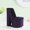 Chic Purple Velvet High Heel Jewelry Box with Secret Storage