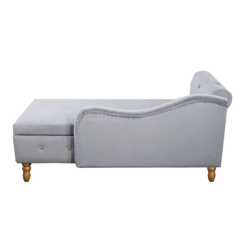 Velvet Dream Lounge Chair with Storage & Pillow
