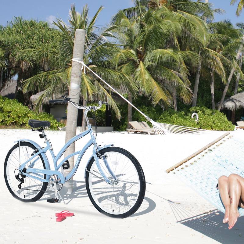 Colorful 7-Speed Beach Cruiser Bike