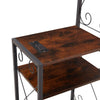 Rustic Queen Bed Set with Nightstands and Storage Shelves