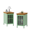 Charming Duo: Solid Wood Nightstands with Storage