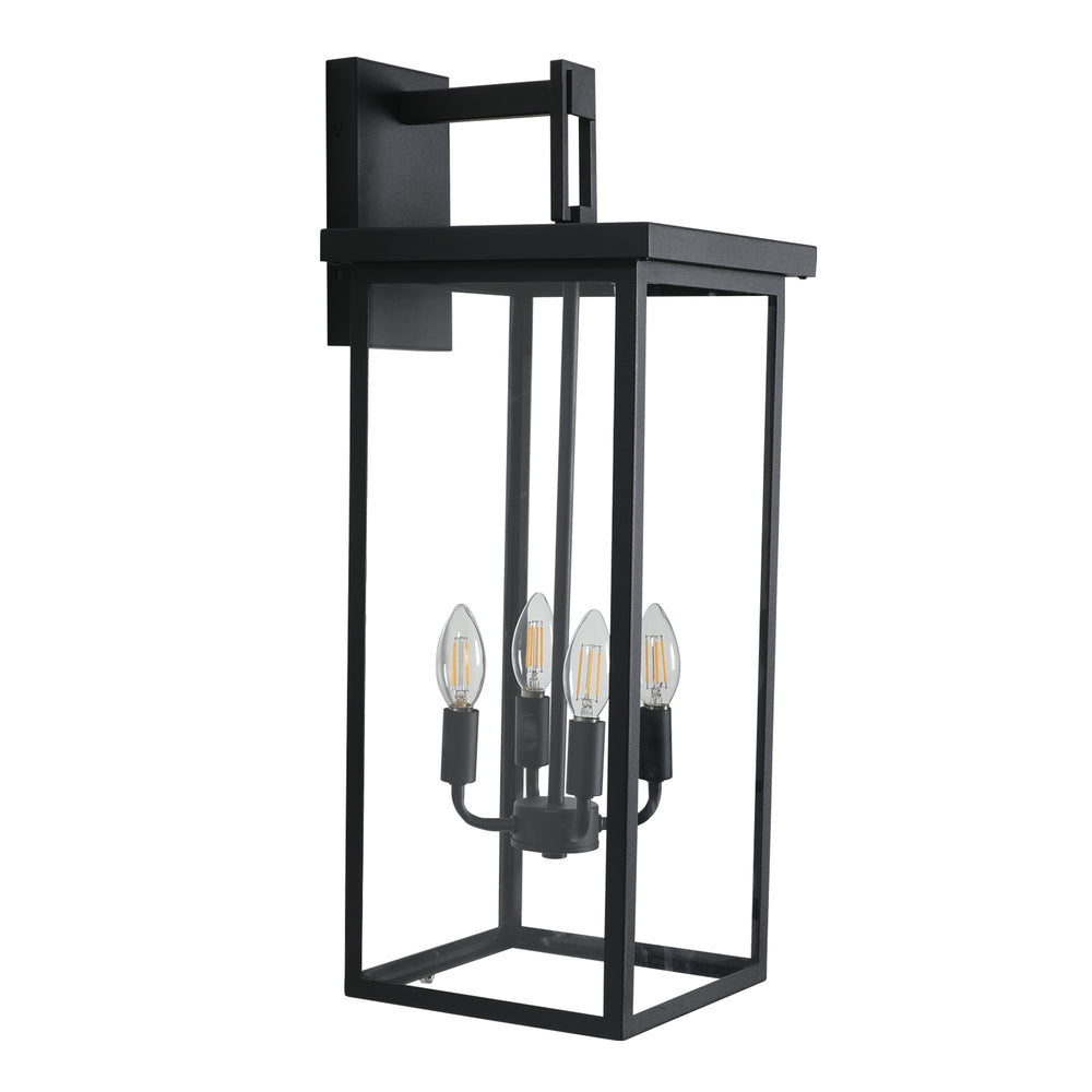 Stylish Black Outdoor 4-Light Wall Sconce