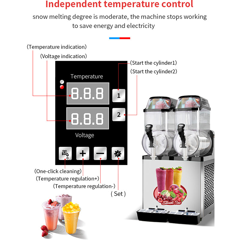 Chill & Sip Slushy Maker: Double Tank Margarita Machine for Cafes & Bars