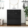 Sleek Black Vanity with Ceramic Sink & Ample Storage