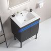 Sleek Black Bathroom Vanity with Radar Light & Ample Storage