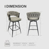 Chic Grey Swivel Bar Stools - Set of 2