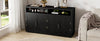 Stylish Black Classic Sideboard with Adjustable Shelves