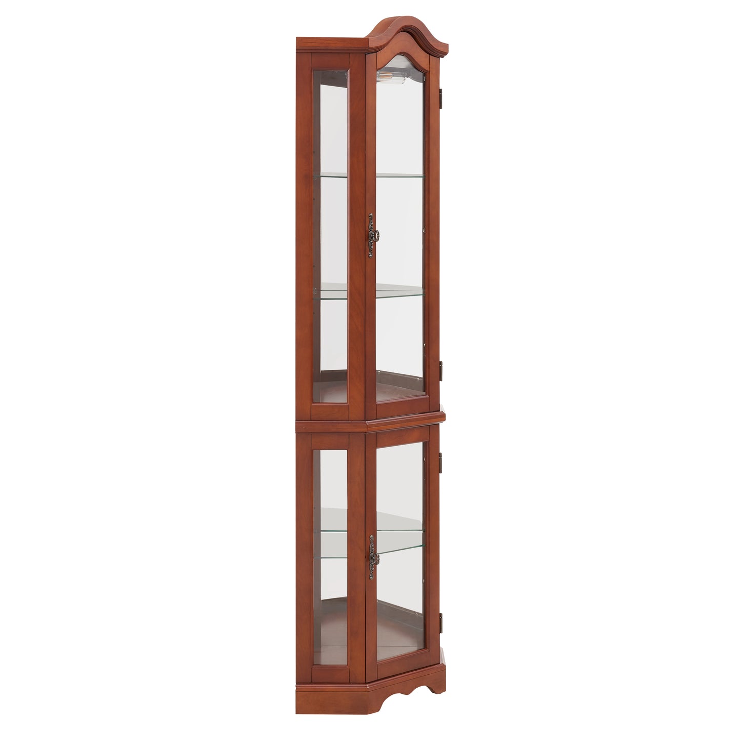 Chic Corner Curio Cabinet with Adjustable Shelves