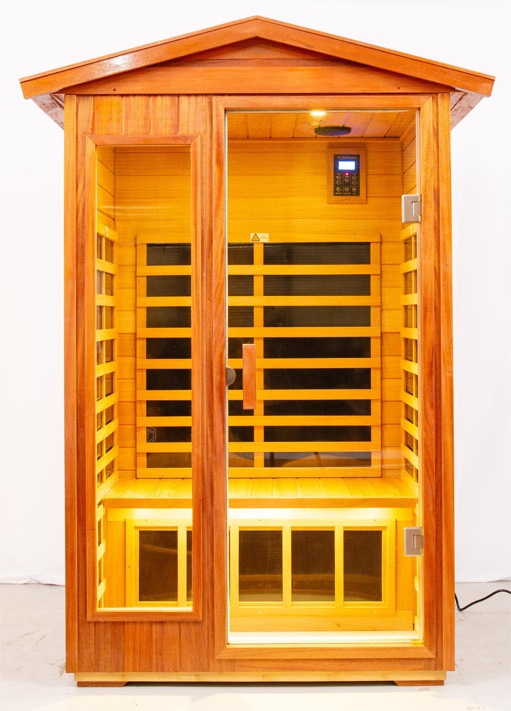 Cozy Khaya Wood Duo Outdoor Sauna