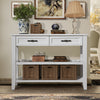 Charming Mid-Century Console Table with Drawers and Shelves