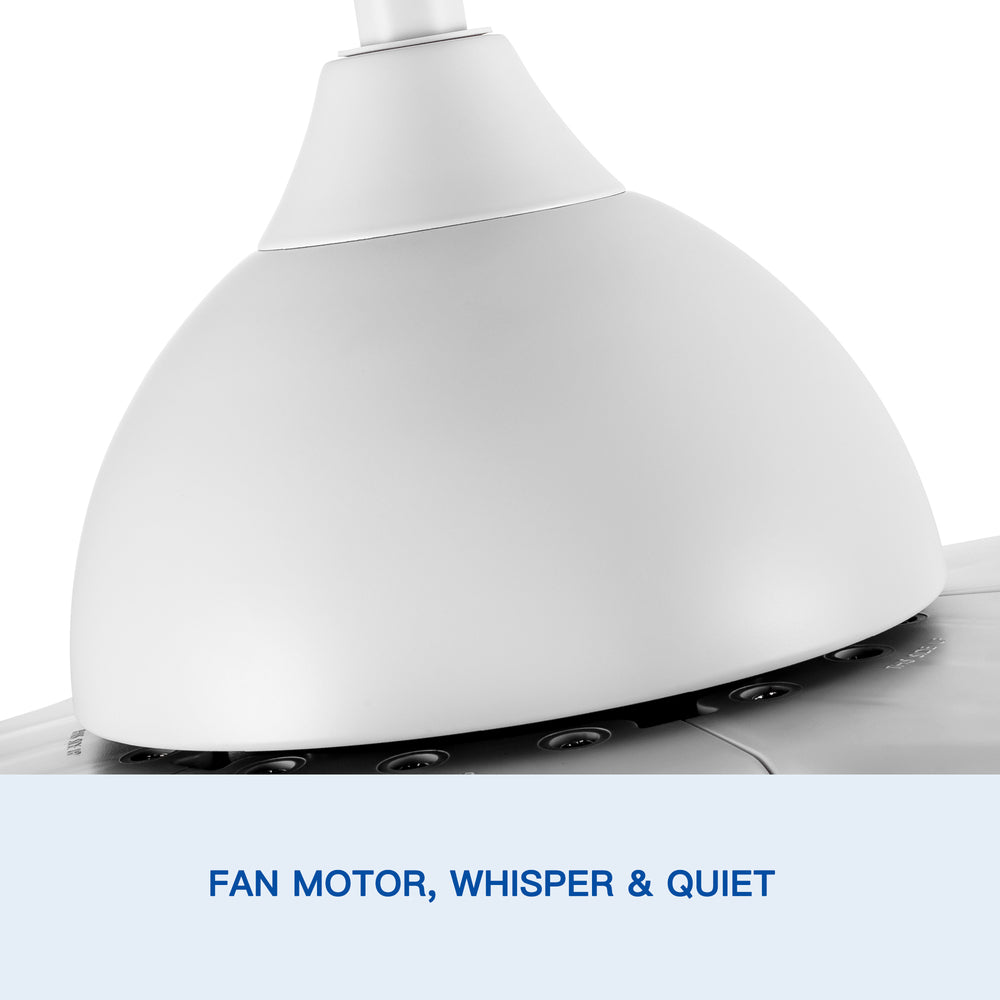 Sleek LED Ceiling Fan with White Blades