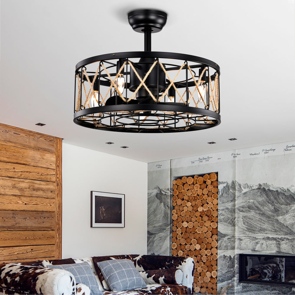 Chic Black Ceiling Fan with Remote - Quiet Comfort for Any Room