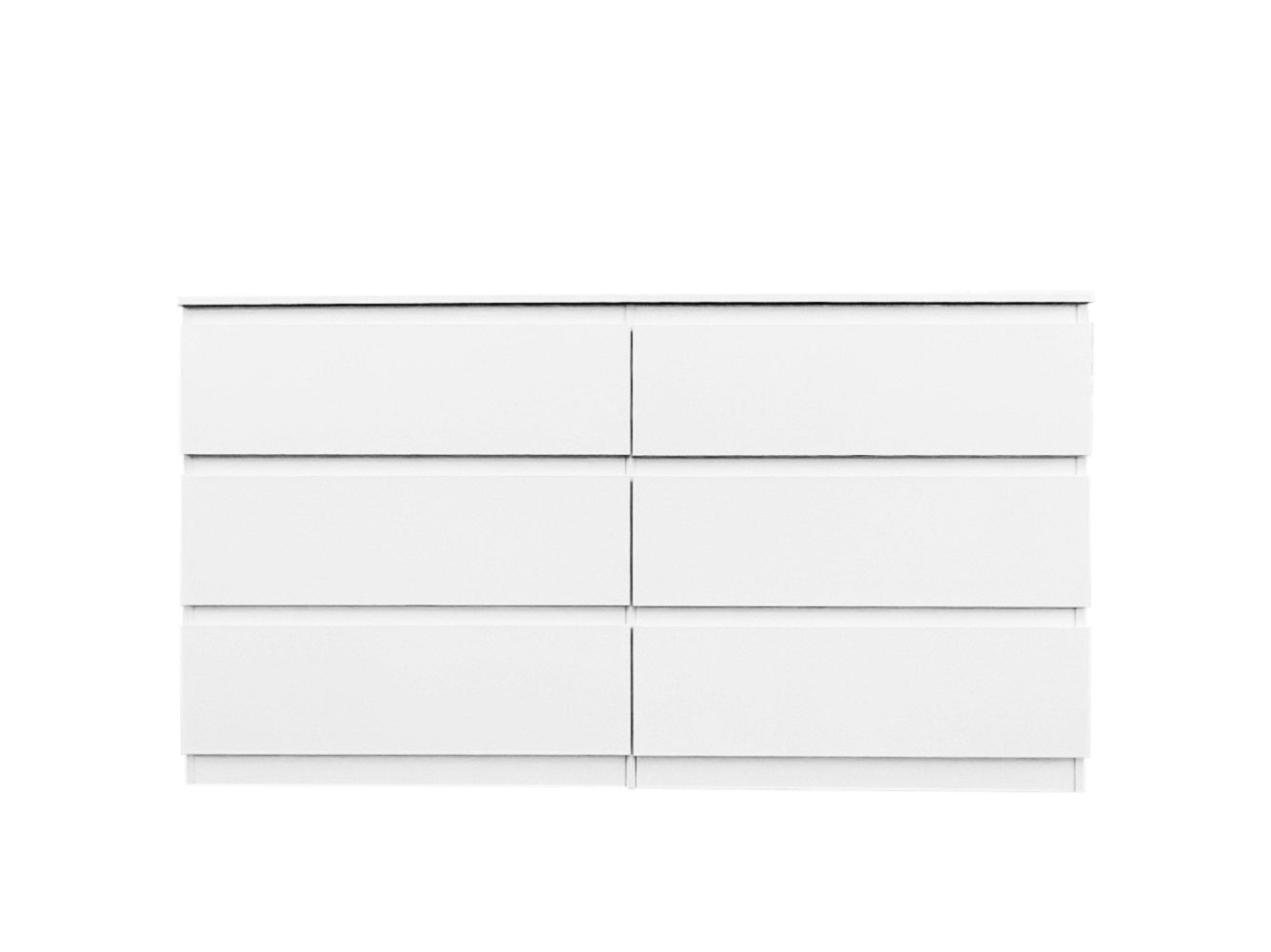 Chic White Double Dresser with Six Drawers