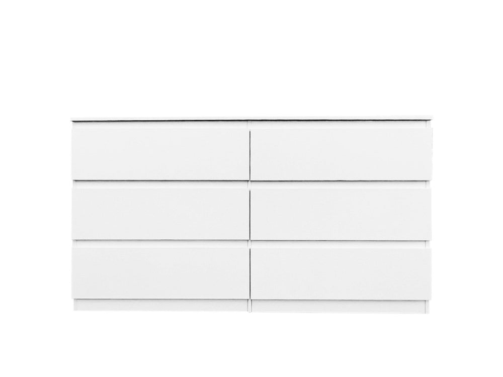 Chic White Double Dresser with Six Drawers