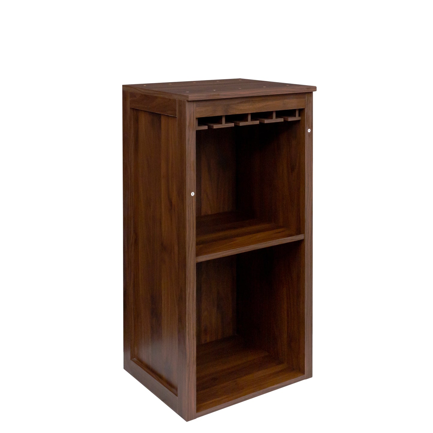 Walnut Wine Bar with Hutch & Stylish Storage