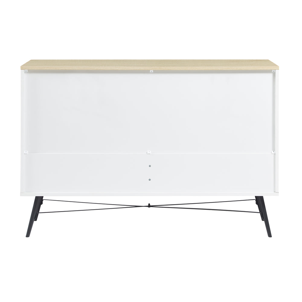 Elegant Deep Drawer Dresser in White and Oak