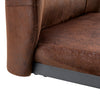 Chic Duo: Suede Cushioned Brown Chairs with Stylish Metal Legs