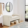 Chic Beige Linen Storage Stool