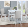 Chic White Wooden Dining Set with Plush Chairs