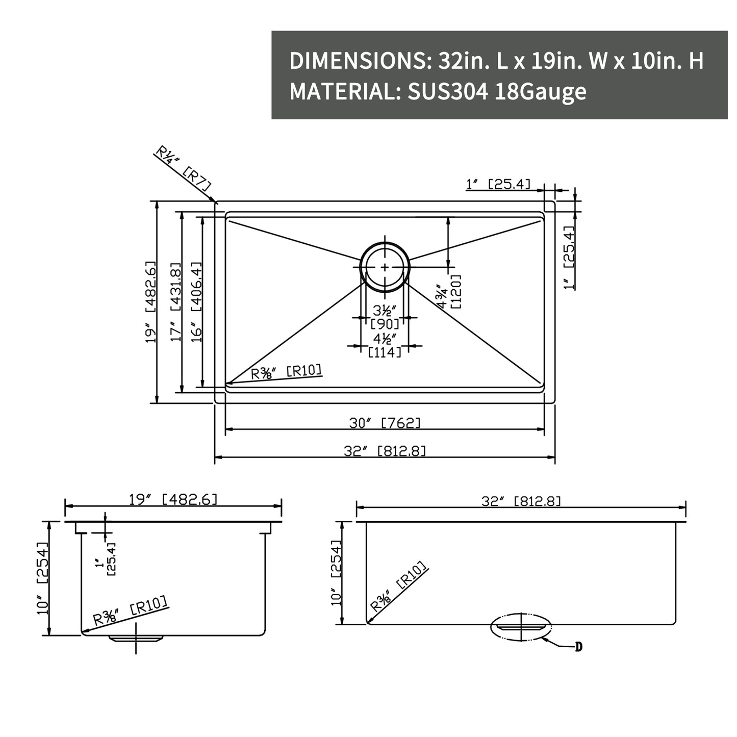 Sleek Undermount Kitchen Sink with Essential Accessories