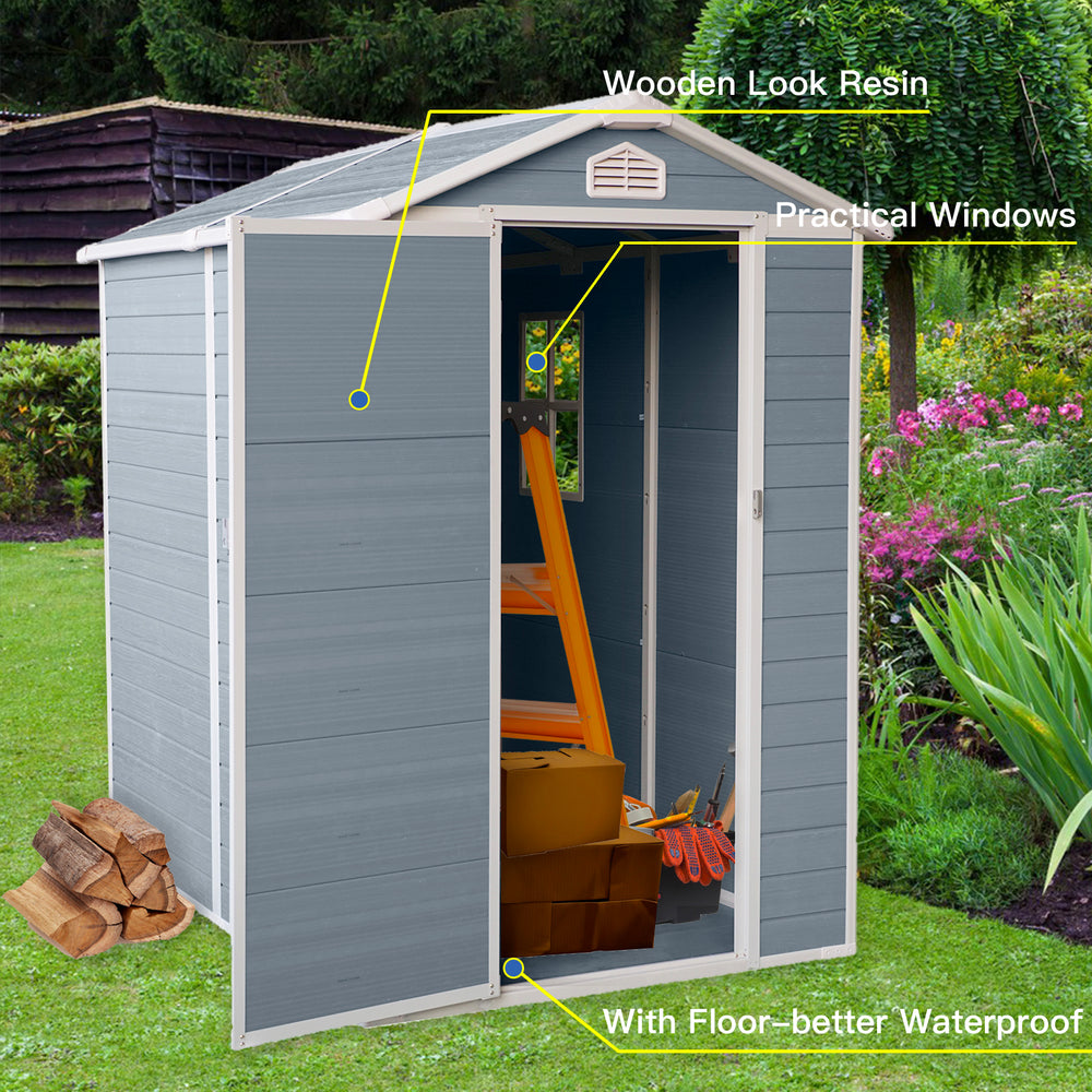 Outdoor Resin Storage Shed - Lockable and Ready for Your Yard!