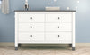 Charming Kids' Wooden Dresser with Six Drawers - White & Gray Storage Delight