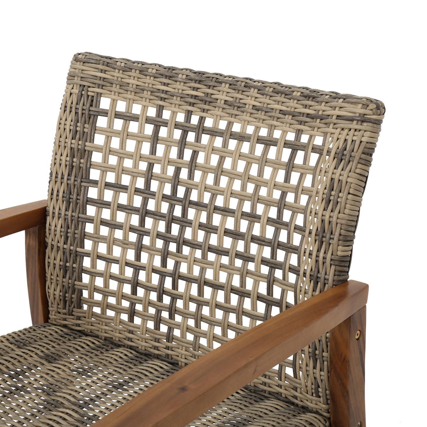 Chic Duo: Hampton Wood & Wicker Chairs