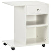 Rolling Mobile Printer Cart with Adjustable Shelf and Drawer