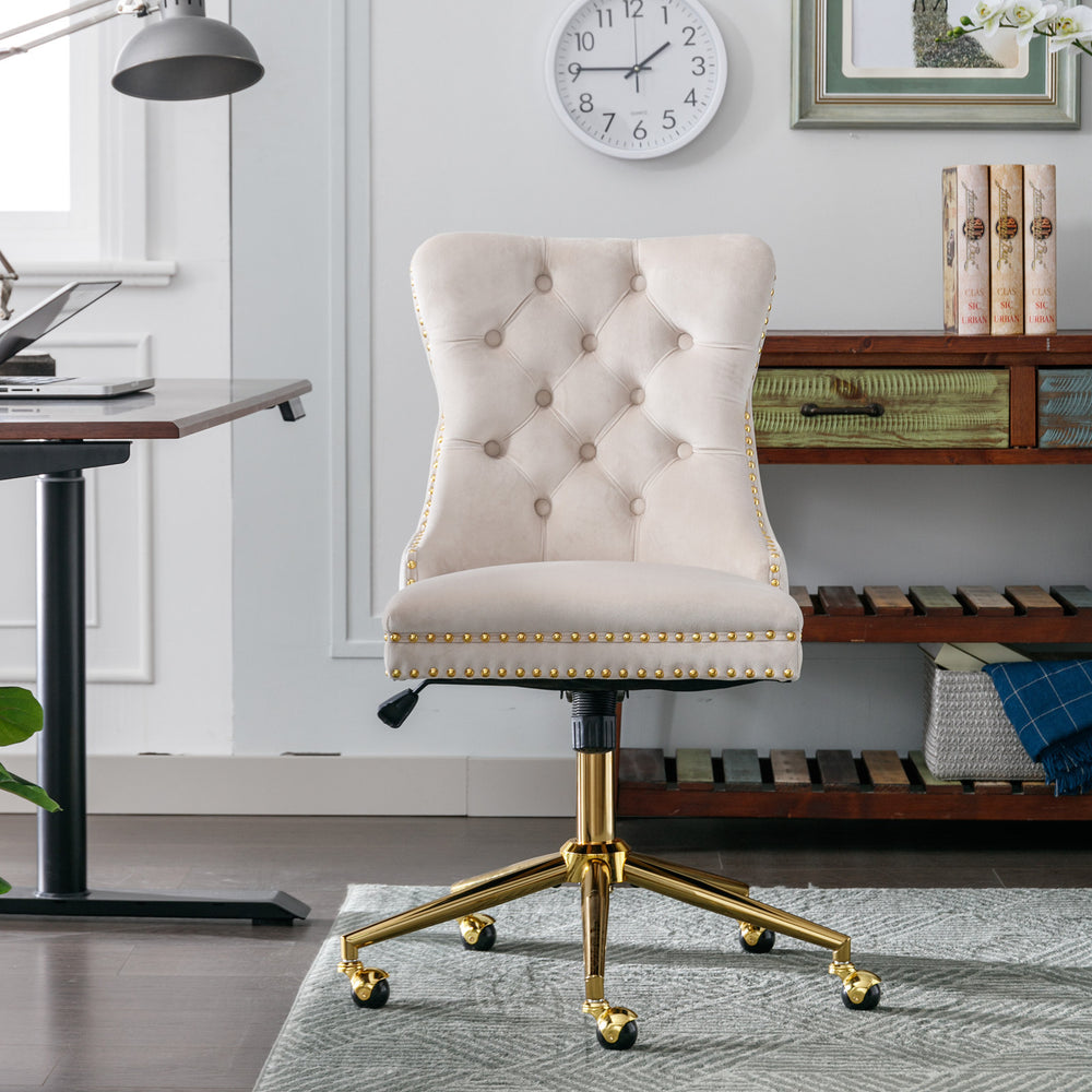 Golden Velvet Glam Office Chair