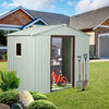 Outdoor White Metal Storage Shed with Window