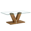 Sleek Glass & Wood Coffee Table