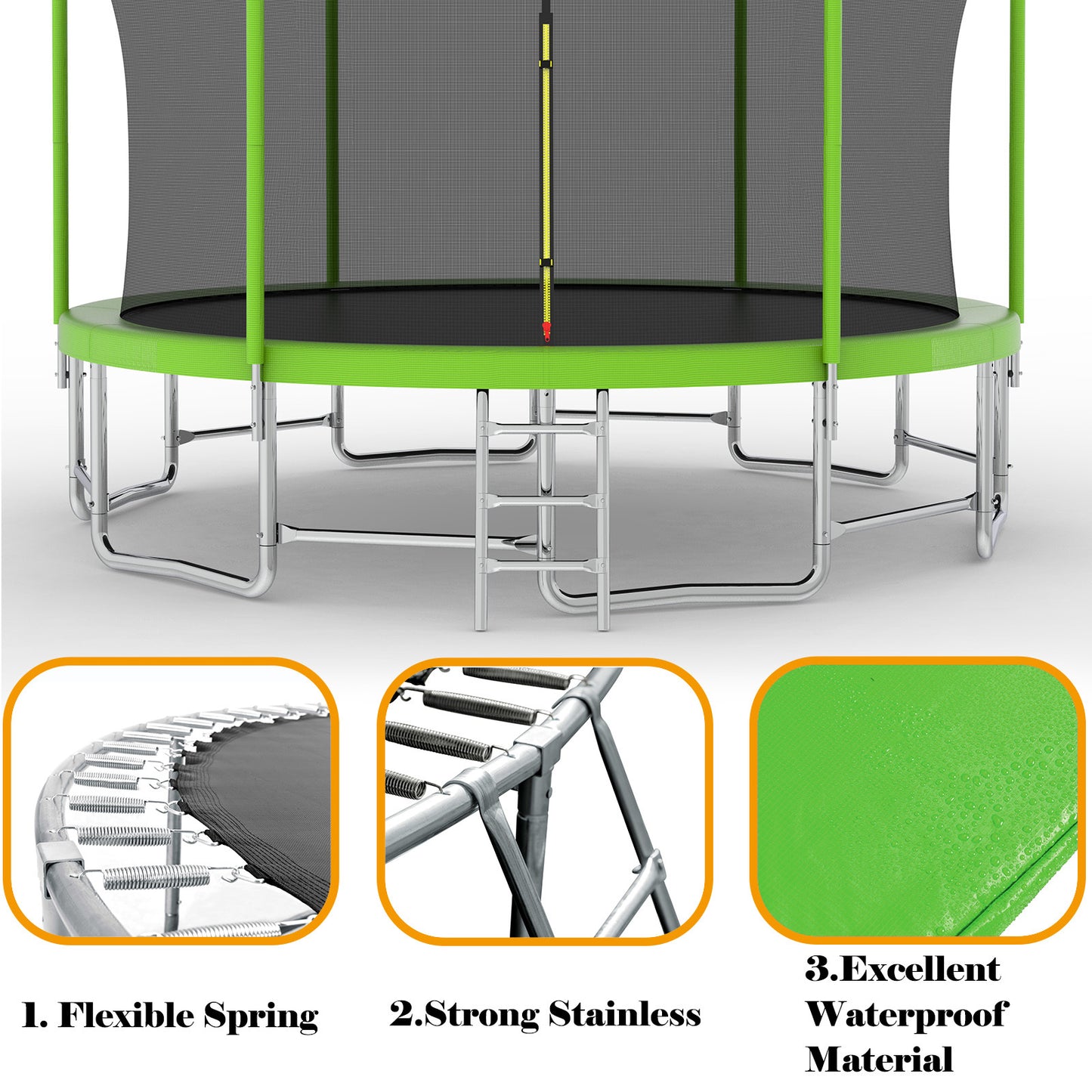 Bounce & Shoot Trampoline Adventure with Balance Bar & Safety Net