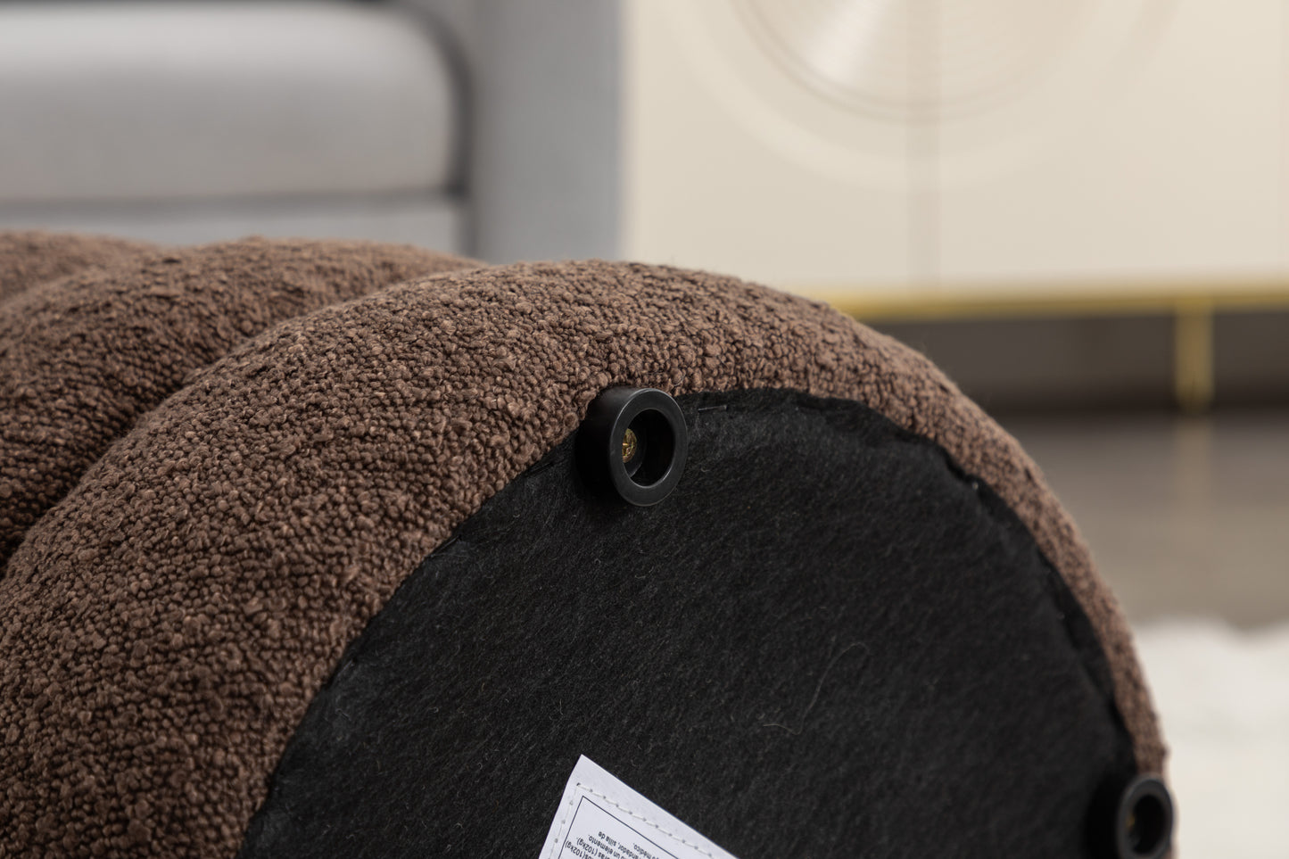 Chic Brown Boucle Ottoman