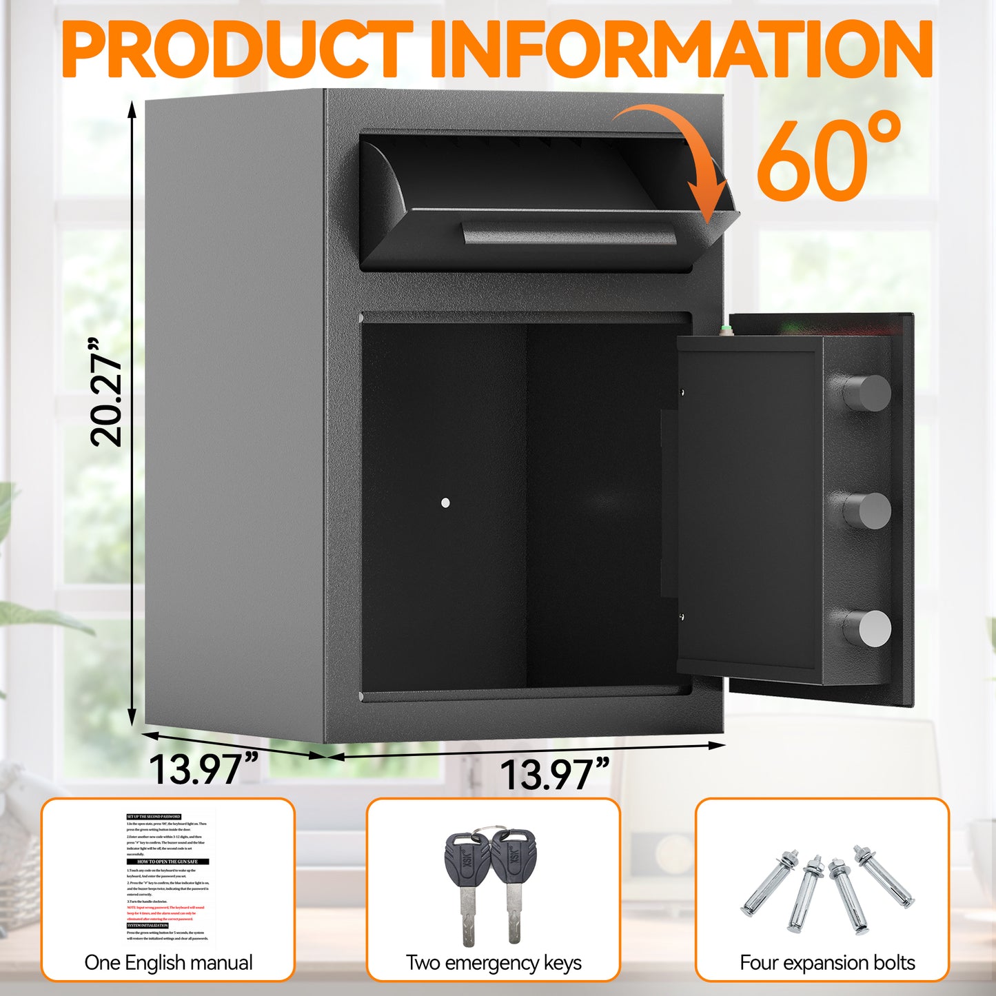 Secure Safe Deposit Box with Electronic Lock