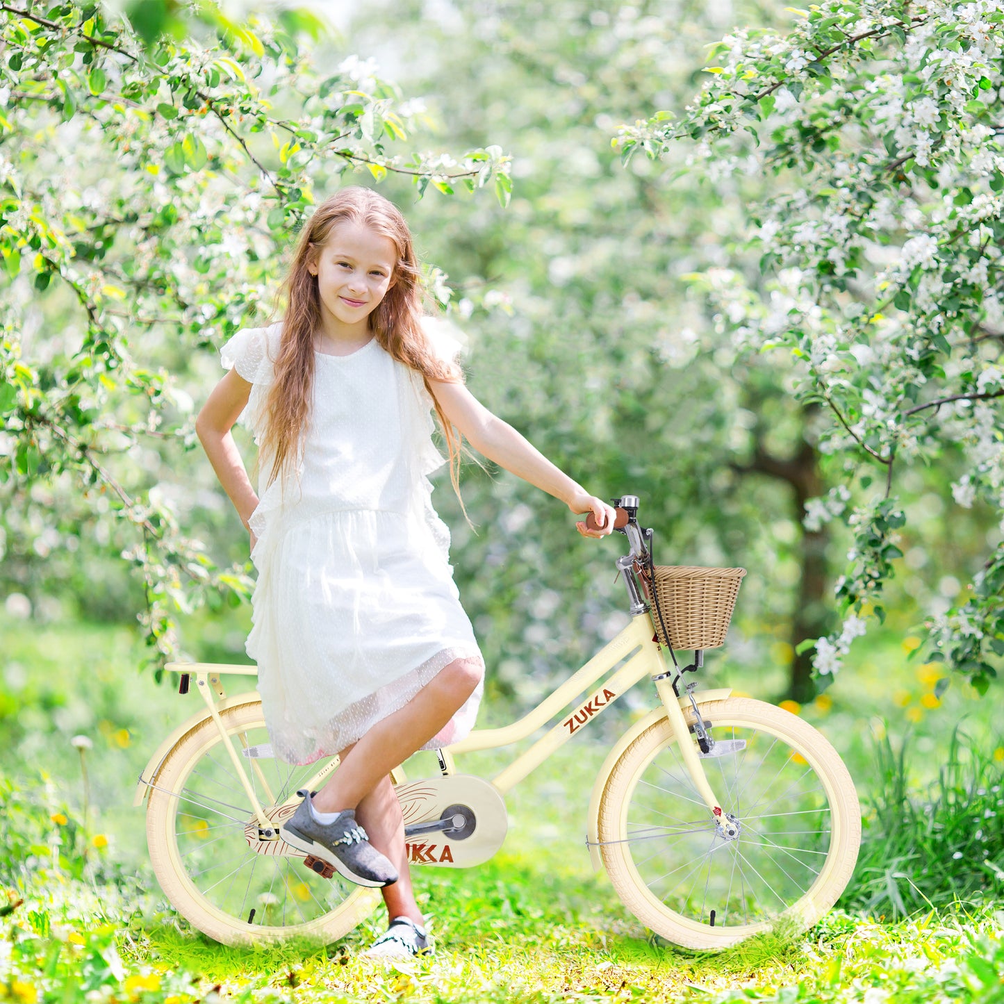 Colorful Girls' Bike with Basket