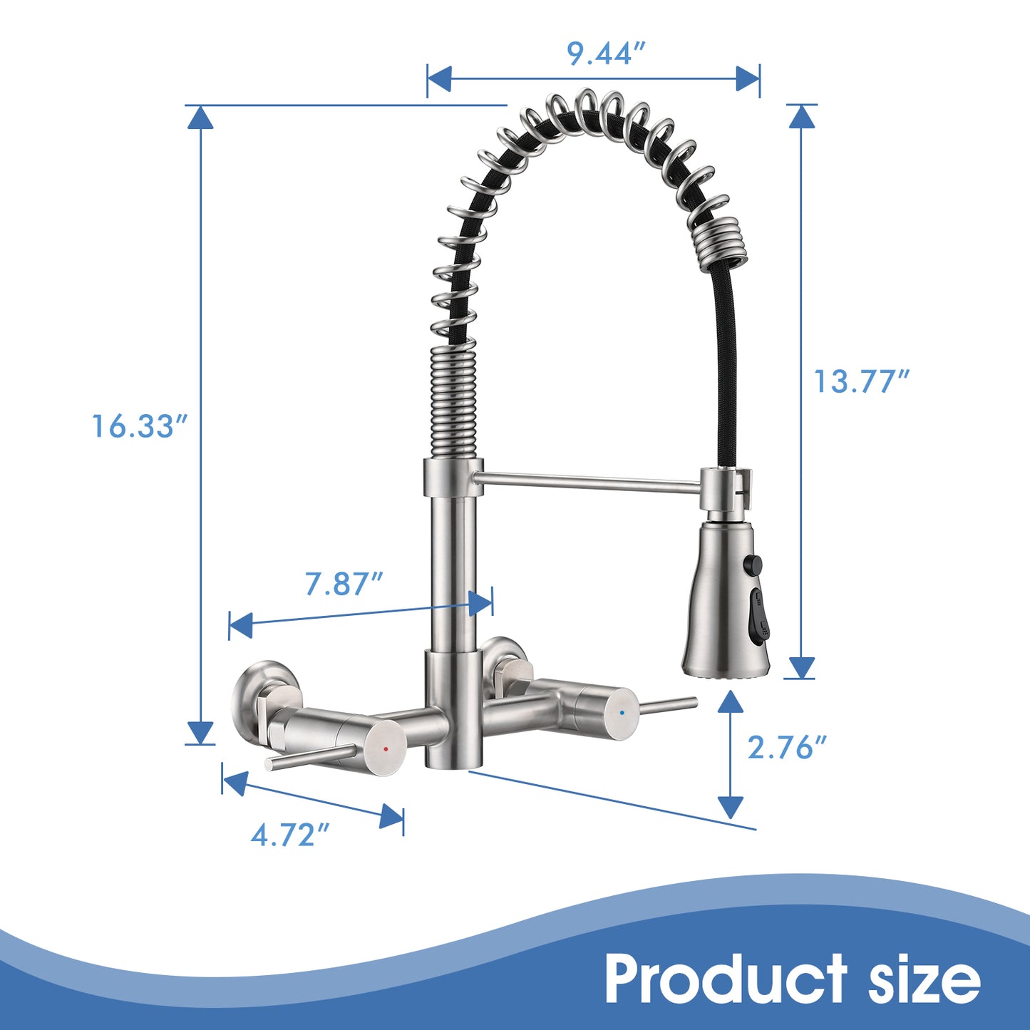 Versatile Wall-Mount Kitchen Faucet