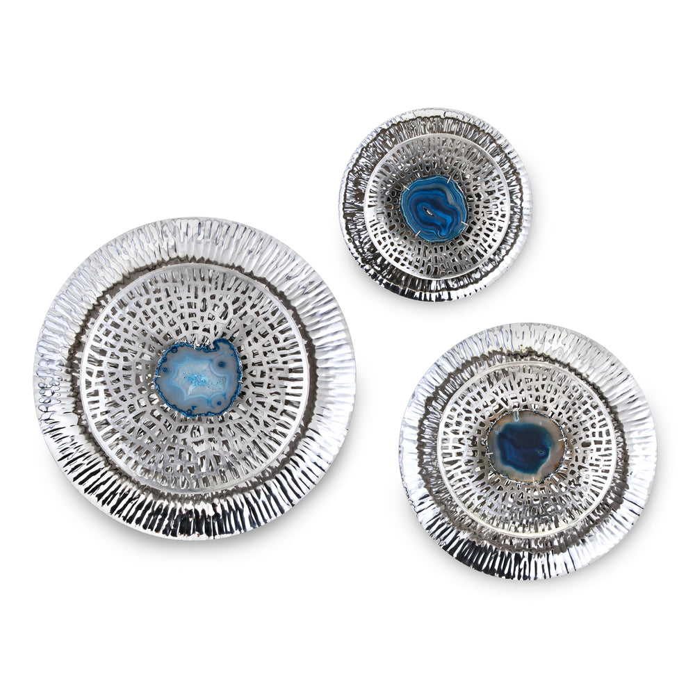 Elegant Silver Wall Discs - Set of Three