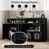 Stylish Black Classic Sideboard with Adjustable Shelves