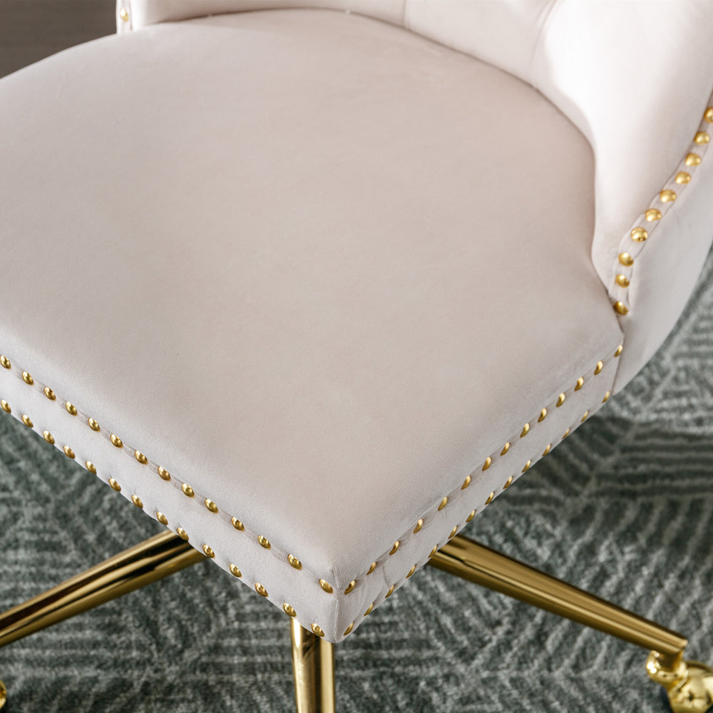 Golden Velvet Glam Office Chair