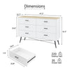 Chic White & Oak 6-Drawer Dresser