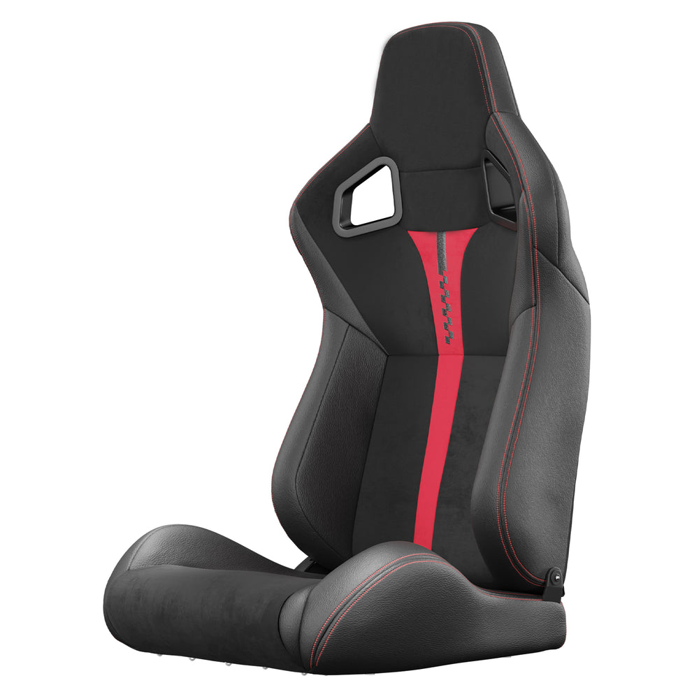 Sporty Red Racing Seats with Reclinable Design