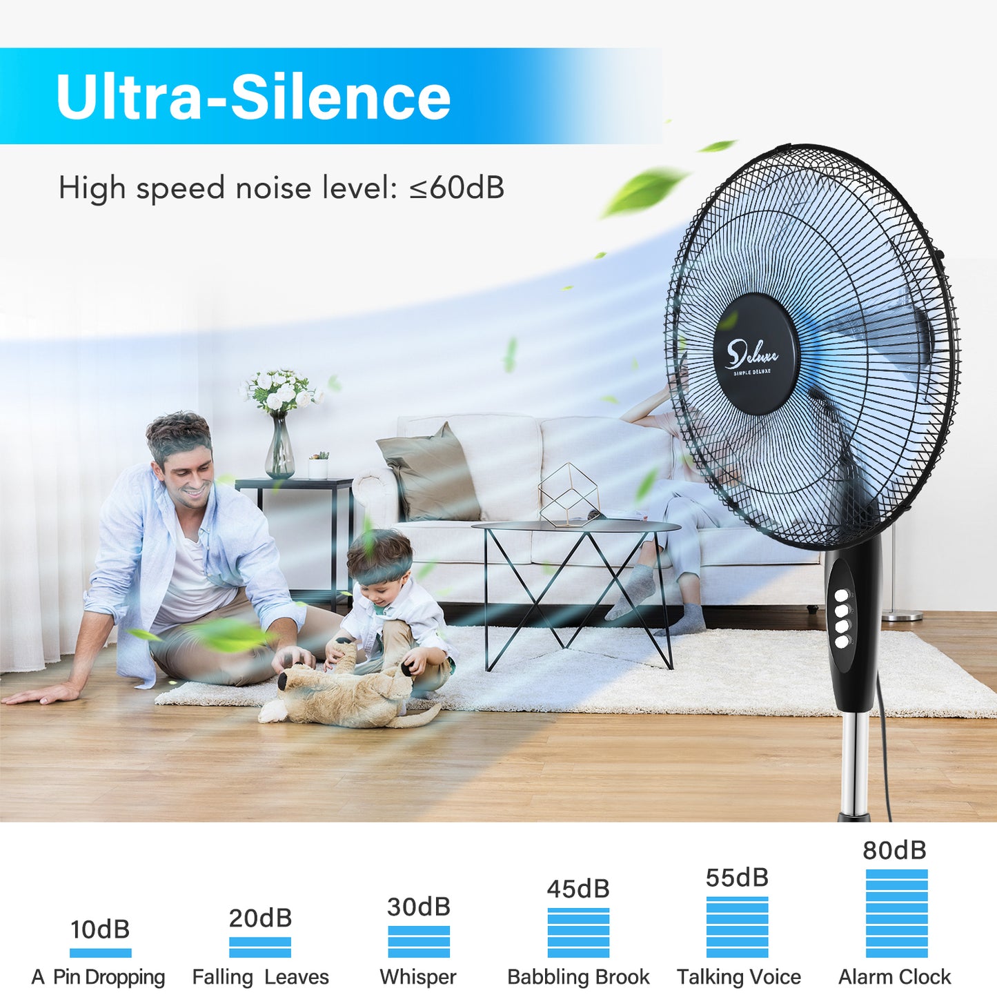 Breeze Buddy: Adjustable Oscillating Pedestal Fan Duo