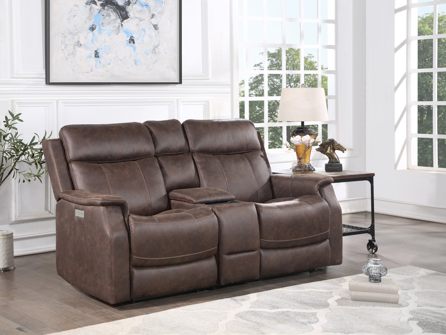 Cozy Power Reclining Loveseat with USB Charging