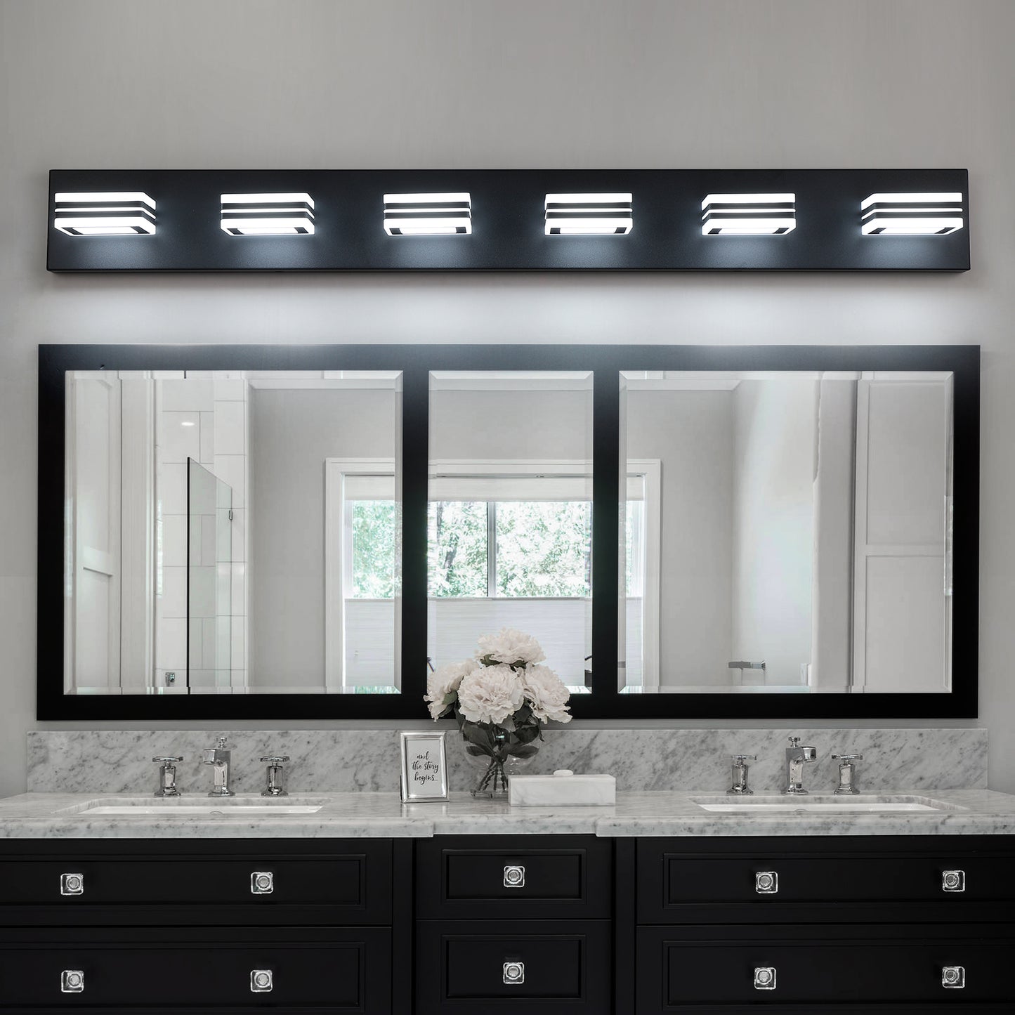 Sleek Black LED Vanity Light Fixture