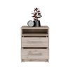 Chic Light Gray Nightstand with Two Drawers
