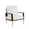 Chic White Accent Armchair with Gold Legs