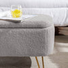 Chic Grey Faux Fur Storage Ottoman Bench
