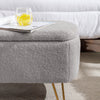 Chic Grey Faux Fur Storage Ottoman Bench